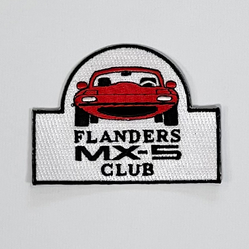 Écusson à coudre sur les tenues des membres de club Flanders MX-5