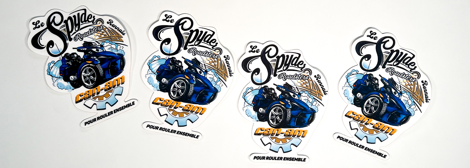 Combinaison d'écussons 100% sublimés pour le club de motards Spyder Raodsters