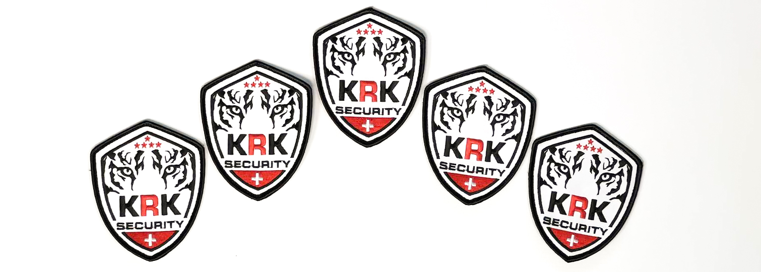 Combinaison d'écussons blason brodés à 50% pour les agents de KRK Security