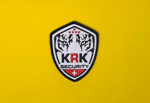 Écussons blason brodés pour les agents de KRK Security